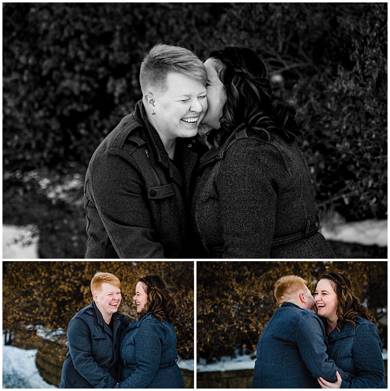 An engagement session in Winnipeg in winter at Assiniboine Park and the Manitoba Legislative Building